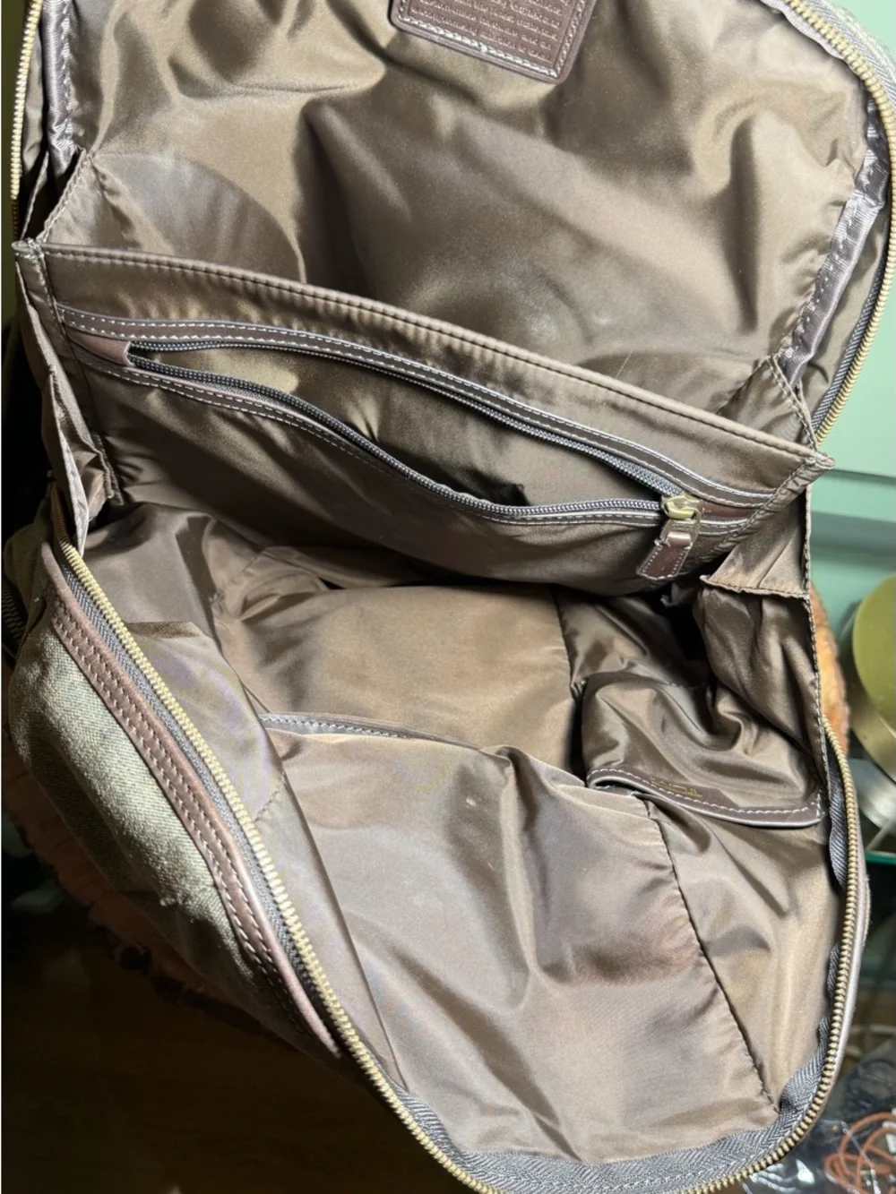 TUMI Alpha Bravo Knox BackPack Brown Ballistic Nilon Leather Trim Laptop Bag
